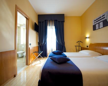 Comfort and functionality in twin rooms of Best Western Hotel Luxor Turin